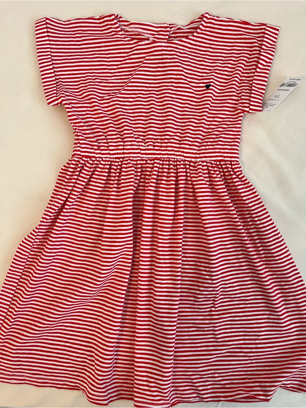 Carter's Red and White Striped Short Sleeve Dress
